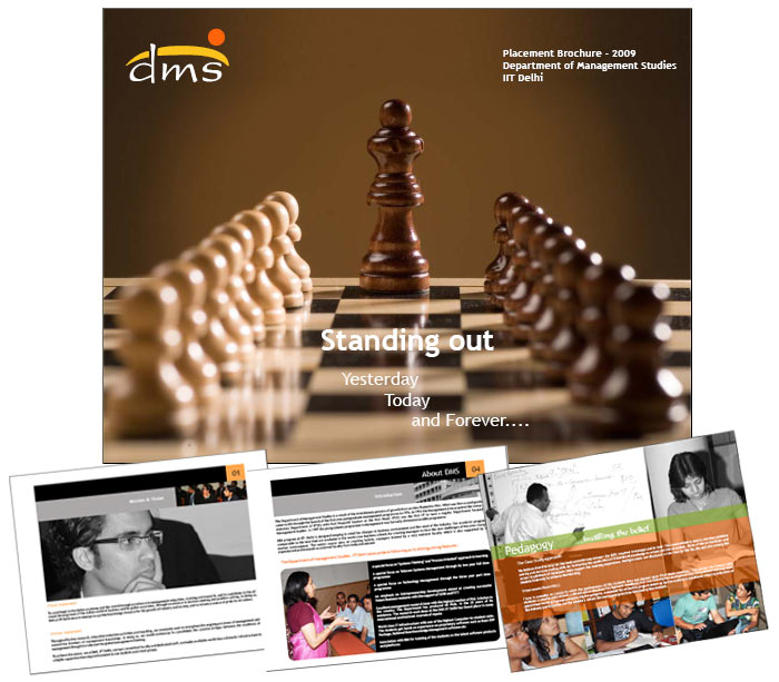 Placement Brochure Designing and printing for DMS, IIT Delhi by placement brochure design company in Delhi