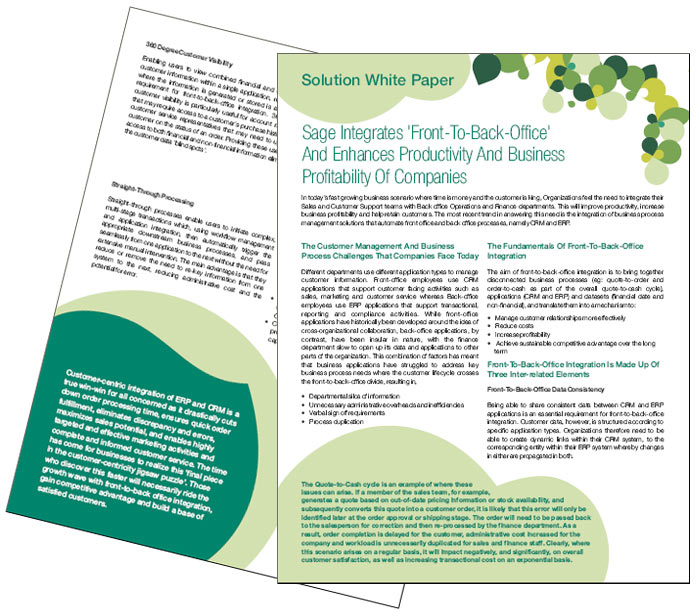 White Paper designing and printing services for Sage India